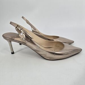 Jimmy Choo Erin 60 Mirror Rose Gold Slingback Pumps Size 38